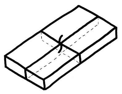 A box with ribbon tied around its length and width