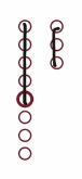 The same set of red circles and a line drawn as in figure 4, but with an additional line drawn from the top to the bottom circles in the second column of circles to indicate the completion of the execution of instructions in the function.